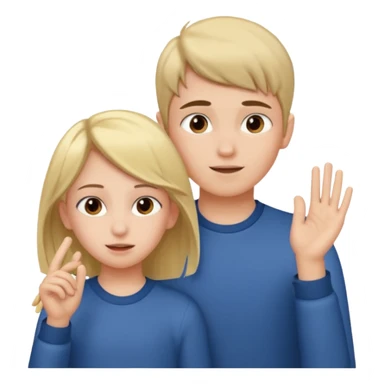 a boy putting a girls hair behind her ear gesture sticker