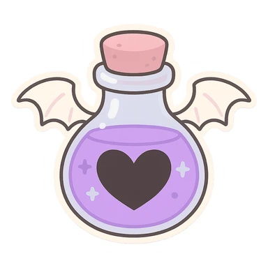 pastel goth objects, show one sticker