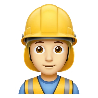 yellow worker's helmet without a face sticker