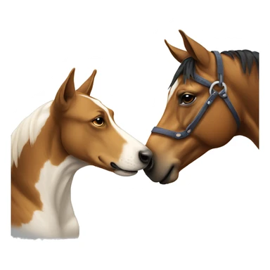 horse and dog holding hands sticker