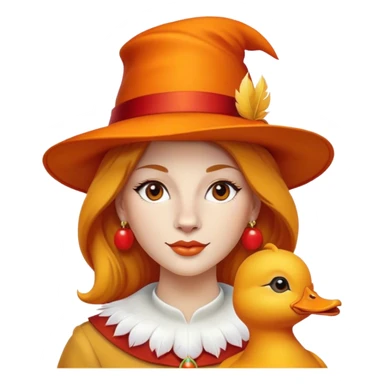 HAT ORANGE queen LION DUCK apple sticker