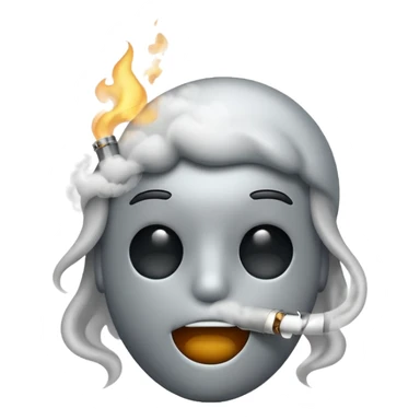 Cool emoji exhaling smoke sticker