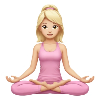 blonde yoga girl light pink clothes n sticker