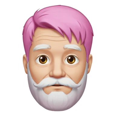 old pink haired man with beard sticker