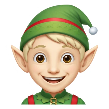 duende navideño con una sonrisa amplia y brackets en los dientes sticker