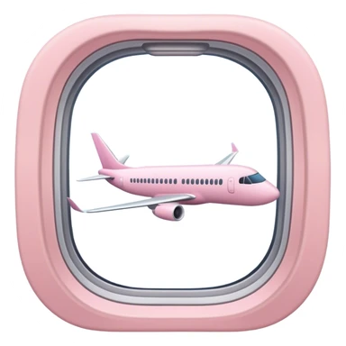 light pink airplane window view sticker