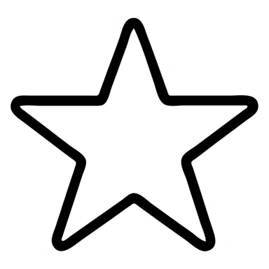 yellow star, left side filled in yellow, right side transparent or outlined, minimal icon style sticker