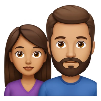 Naked Latina woman with white man with brown beard sticker
