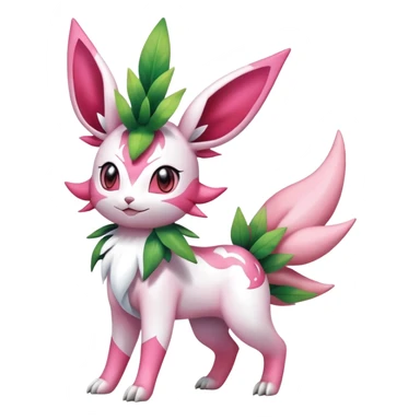 Shiny Exotic Sylveon-Skitty-Shaymin-Leafeon-Bayleaf-Meganium-Hybrid-Creature sticker