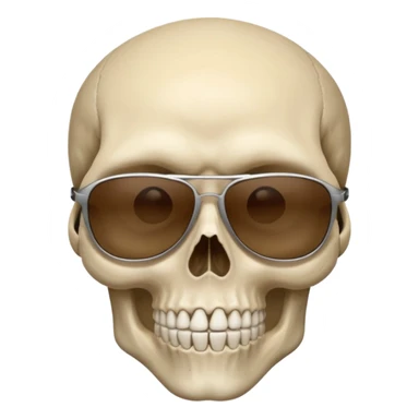 Make a skull face with sunglasses down a bit so you can see his eyes and his left eye brow up a bit sticker