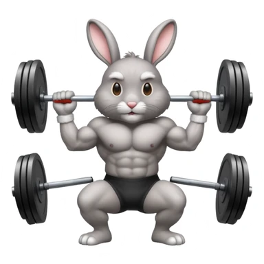 weightlifting rabbit sticker