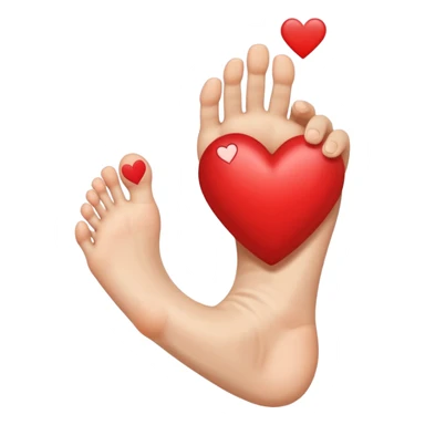 cute emoji of a person holding up a foot with a heart symbol sticker