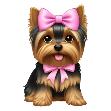 yorkie with a pink bow  sticker