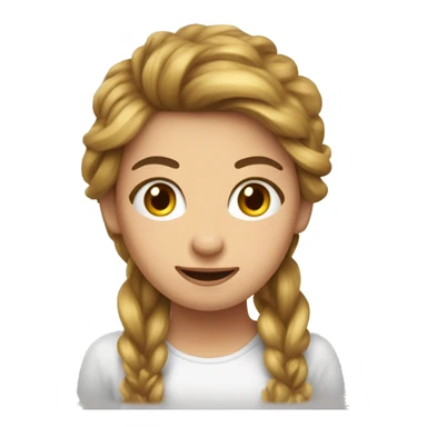 Ragazza con i capelli castani disperata sui libri  sticker