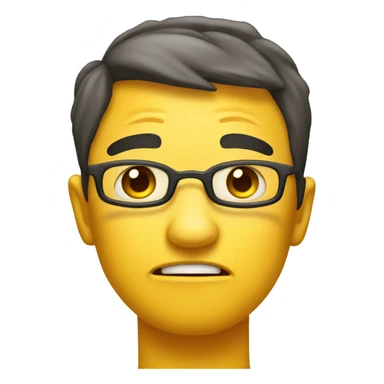 typical yellow face emoji but its Frustrated sticker