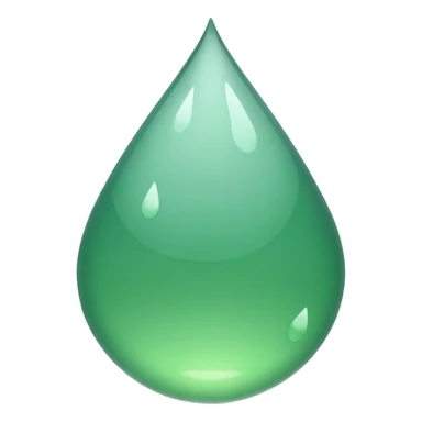 Gota de agua de color verde sólido sticker