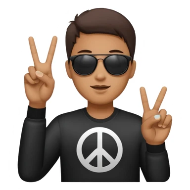 the sun glasses emoji holding up a peace sign sticker