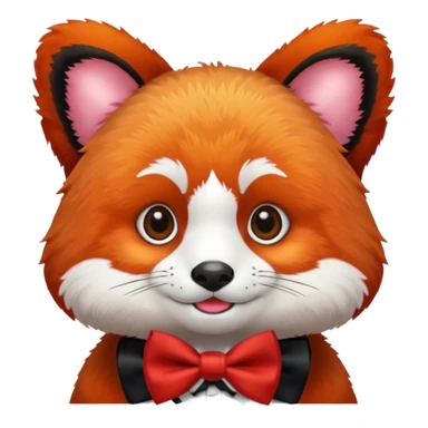 red panda with red bow tie sticker