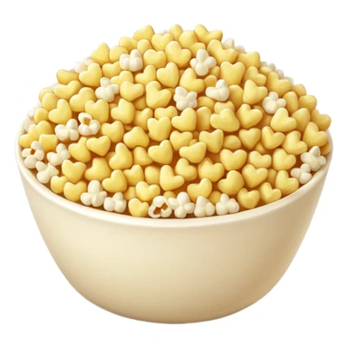 loose cluster of popped corn kernels, pale buttery white with golden edges, no bowl or extras, soft lighting, subtle shadows, emoji scale sticker