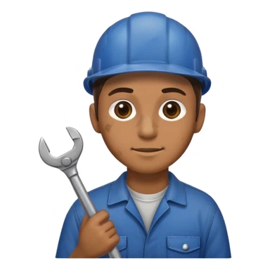 Mechanic + wrench + oil stain sticker