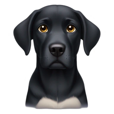 Black sad Labrador dog sticker