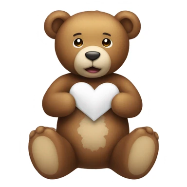 Teddy bear with a white heart sticker