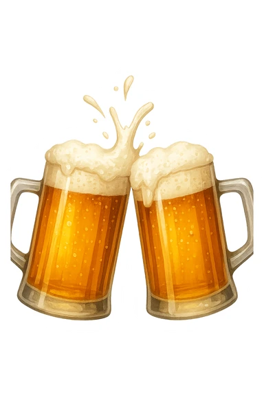 2 drink che fanno brindisi di birre senza mani sticker