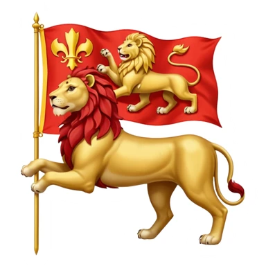 Majestic 4 leg Lion Medieval Banner heraldry flag sticker
