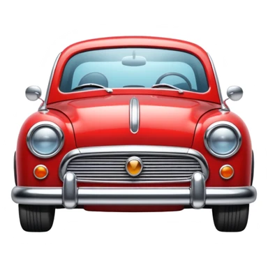 red small retro car front sticker