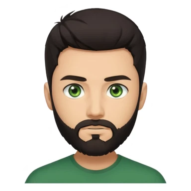 Man with a short full beard, Styled hair, Best looking man in the planet, onepiece style dark hair, green eyes, more anime style more maskulin  sticker