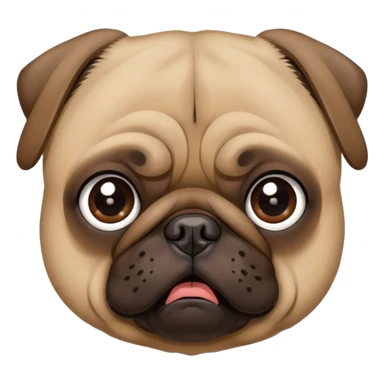 Guilty looking pug sticker