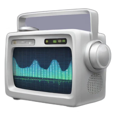 Radio with sound wave sticker