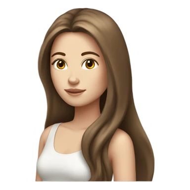 White girl with long brown hair sticker