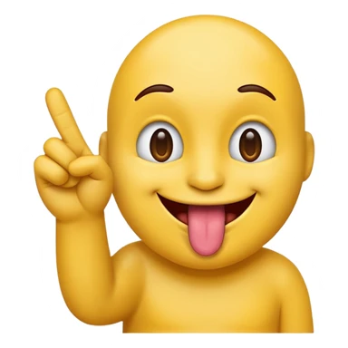 emoji with tongue sticking out and one hand touching middle finger and thumb sticker