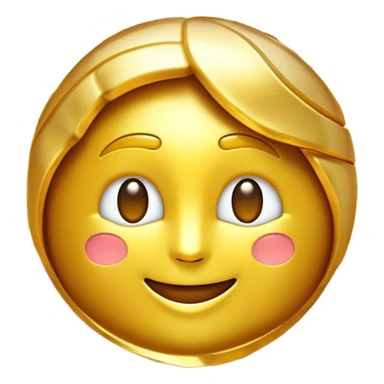 Cinematic Realistic Gold Emoji, Radiant and brilliant, with smooth, polished golden bars reflecting the light in stunning highlights. The soft, warm glow of the metal exudes luxury and elegance, catching every glimmer in the surrounding environment. Soft glowing outline, capturing the essence of wealth and timeless beauty in gleaming gold! sticker