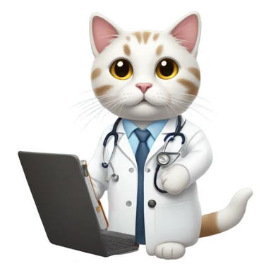 cat as a veterinarian sticker