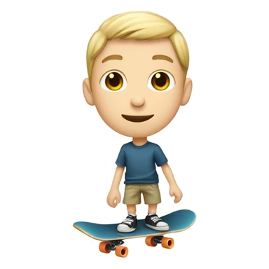 Skateboarding white pale caucasian boy sticker