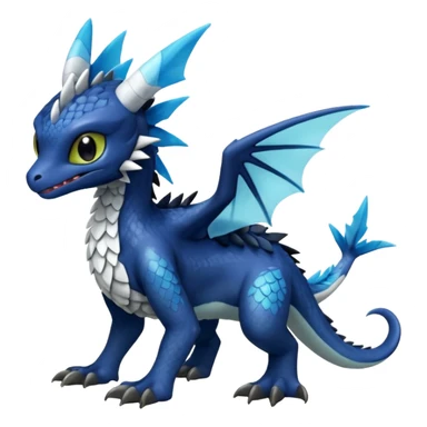 Shiny Blue Colorful Toothless-Trico-Silvally-Fakémon-hybrid-creature (full body)  sticker