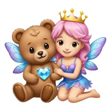 Teddy and fairy as a couple sticker