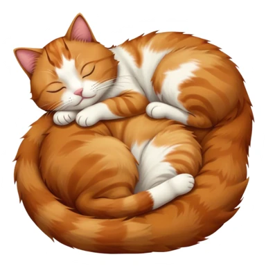 Calico cat with brown on their left side and ginger on their right side sleeping sticker