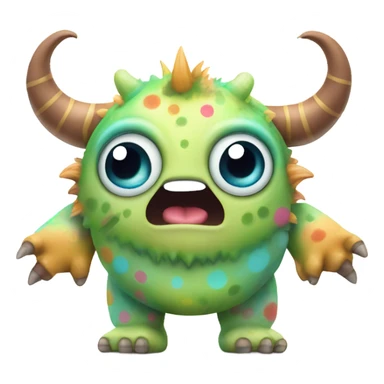 kind funny baby monster sticker