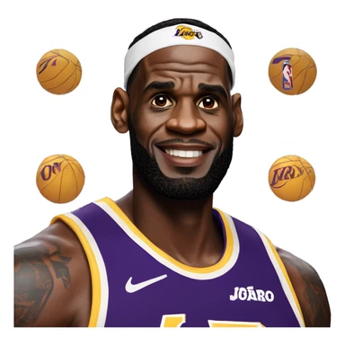 Lebron James in a laker jersey sticker