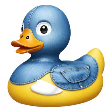Denim rubber duck sticker