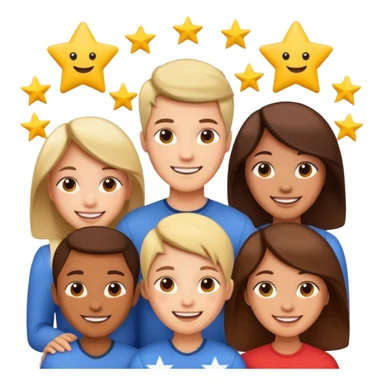 Make me an emoji for an app. The emoji is to highlight "social", "Real people", Reviews, trust, and brand recognition sticker