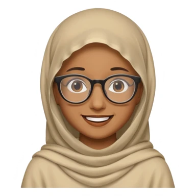 A veiled emoji wearing glasses sticker