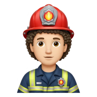 fireman with curly hair  sticker