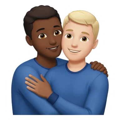 White adult male kissing black adult male sticker