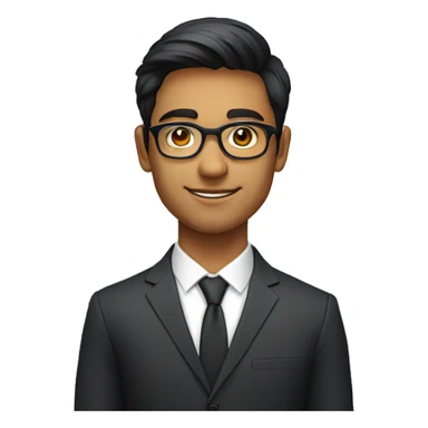 21 year old indian boy With fair ski Wearing spectacles and narrow bodyk Posing for a linkedin picture in formals sticker