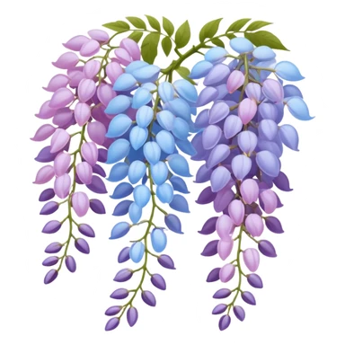 baby blue and light bubblegum pink wisteria sticker
