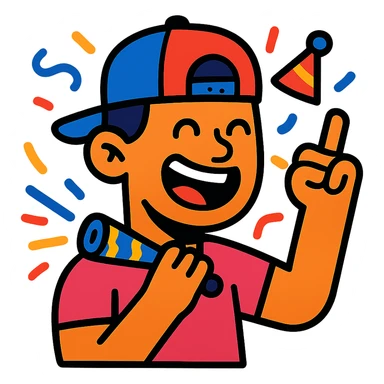 party guy with a snapback hat sticker